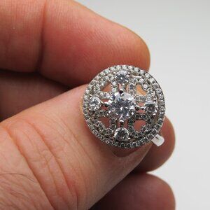 9295 *Sterling Silver Diamond  Ring